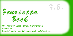 henrietta beck business card